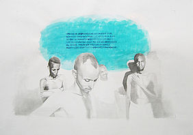 Ákos Birkás, Die Spur, Bleistift und Aquarell auf Papier, 70x100cm, 2011. Courtesy: Knoll Galerie Wien.