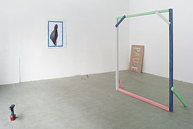 Michele Di Menna, Performed Rigorous Lines Framed in Cool Toned Symmetry, 2009/2011, [performance], sculpture, painted poster, program